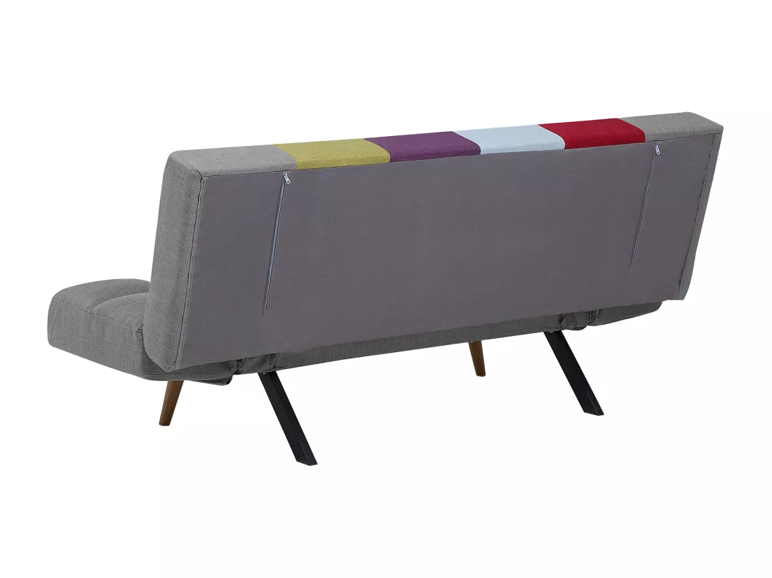 Canapé convertible 3 places en tissu patchwork multicolore INGARO