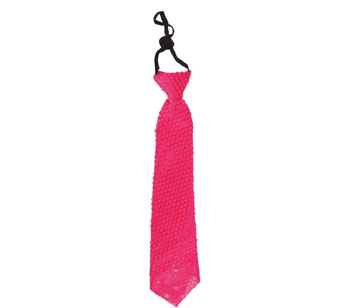 Neon Roze Stropdas Glitter 37cm
