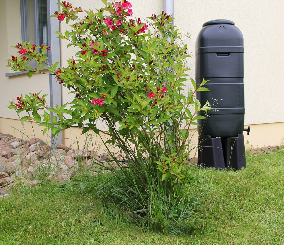Regentonne 100 Liter mit Ständer undFüllautomat schwarz