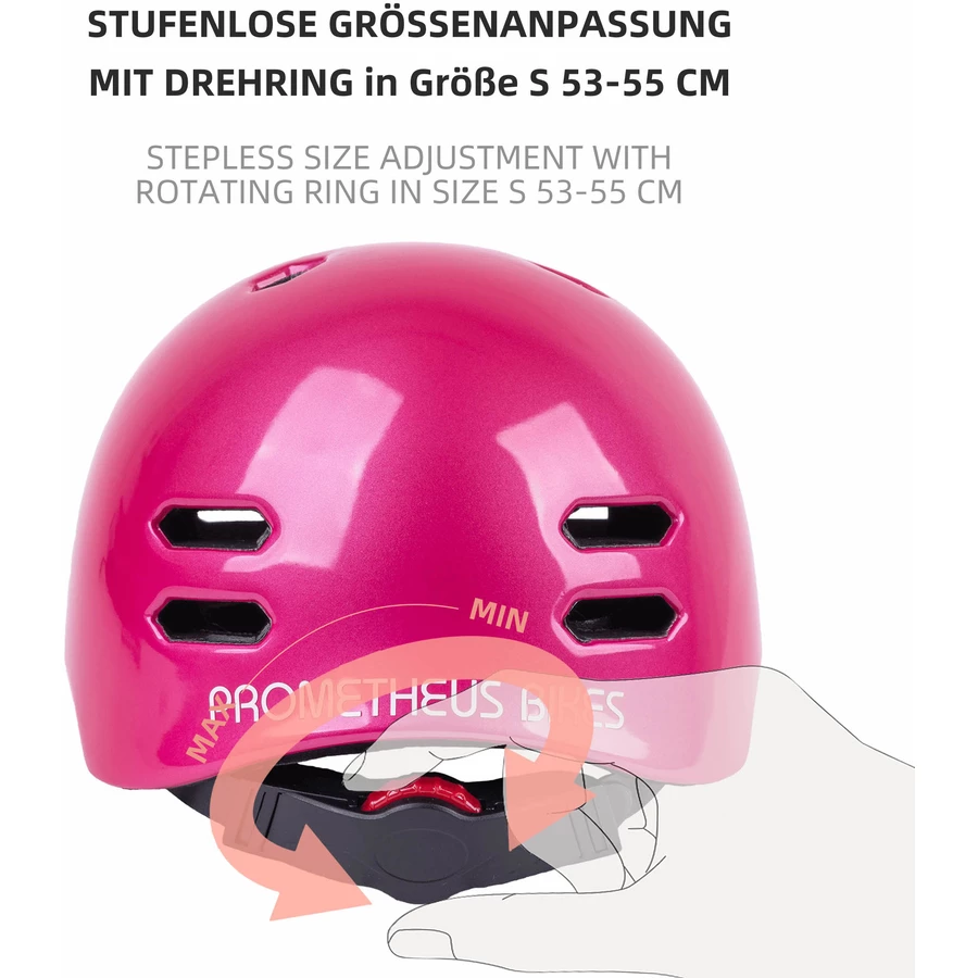 PROMETHEUS BICYCLES® Fahrradhelm Gr. S 53-55 cm, rosaweiß