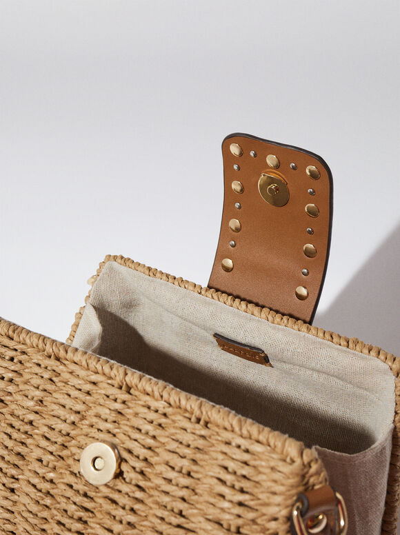 Bolso Bandolera De Paja - Camelo
