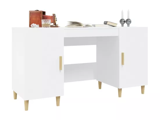 Bureau Blanc 140x50x75 cm Bois d'ingénierie