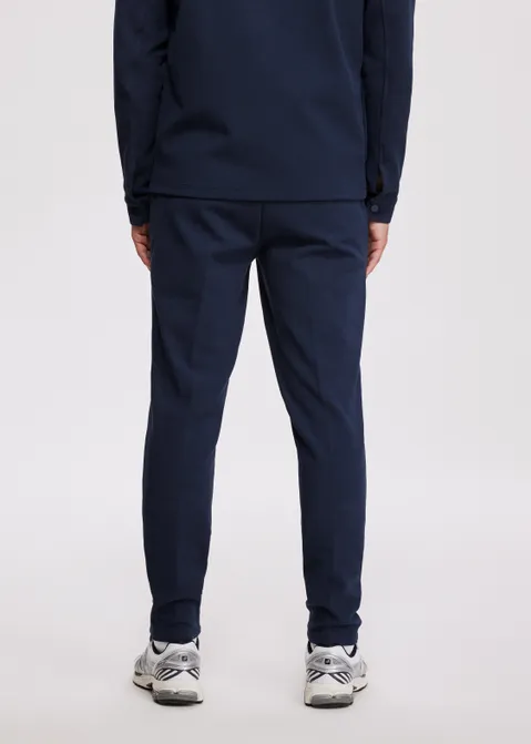 Pantalon met structuur blauw (BLW.D)