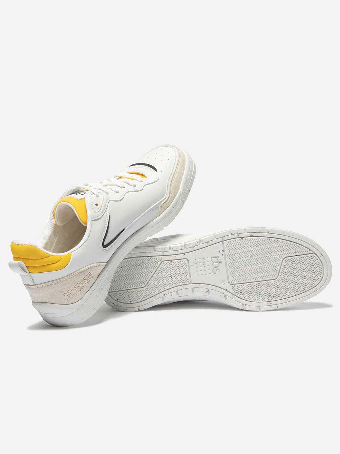 Baskets Homme Blanc et Jaune Recyclables