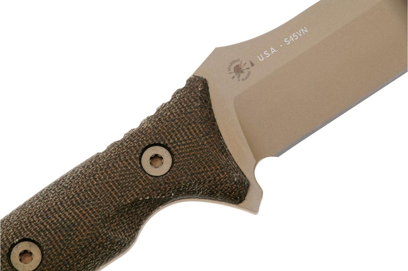 Spartan Blades Moros SB53DEGRKYTN Flat Dark Earth, Green Micarta, survivalmes, kydex schede