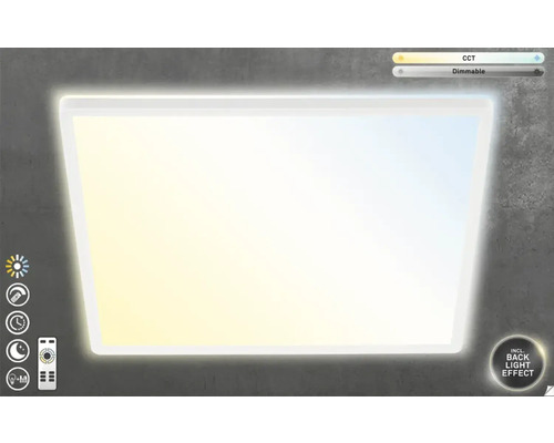 Dimbaar LED-paneel 55W 6000 lm 4000 K CCT verstelbaar wit 56x56 cm slank wit + achtergrondverlichtingseffect