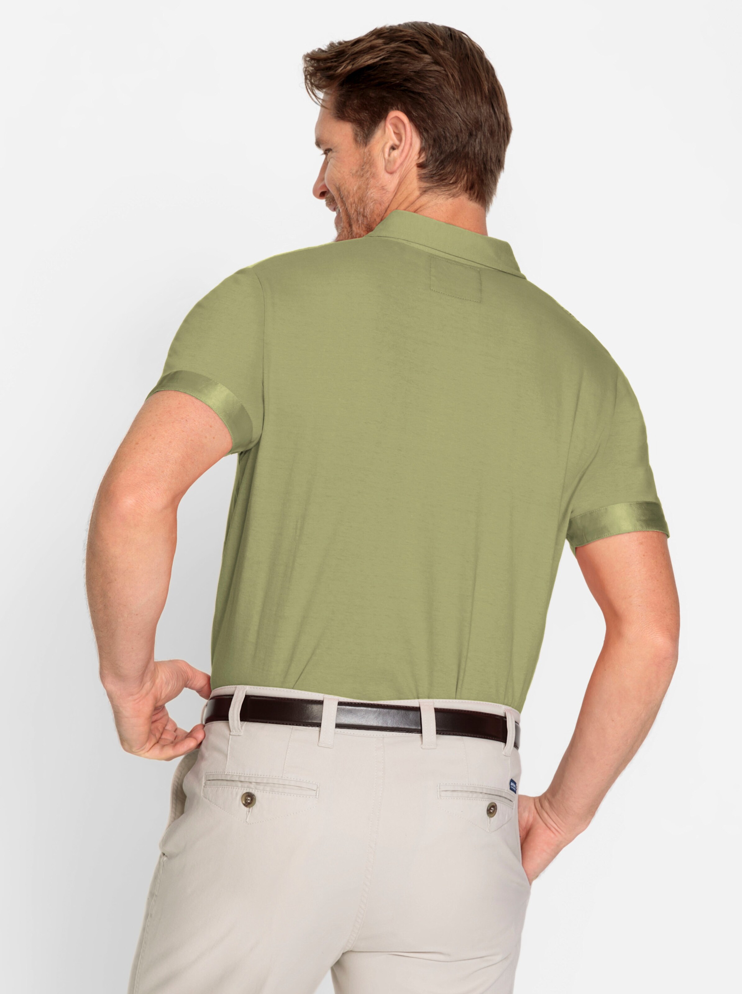 Marco Donati Kurzarm-Poloshirt in schilf