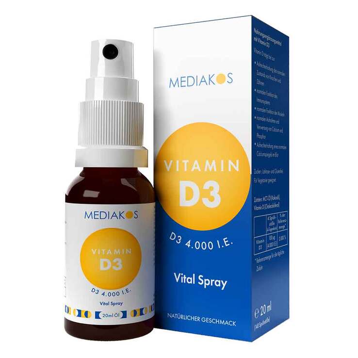 Vitamin D3 4000 I.E. Mediakos Vital Spray, 20 ml