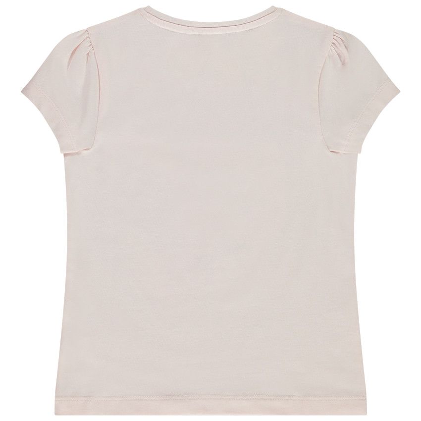 T-shirt manches courtes print fantaisie pour fille - Rose