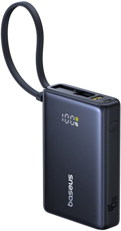 Baseus PicoGo power bank - with built-in USB-C cable - 2 x USB-C USB - 45 Watt Powerbank - 10000 mAh