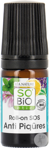 So'Bio Étic Roll-On SOS Apaisant Piqûres Aux 7 Huiles Essentielles Biologiques Flacon 5ml