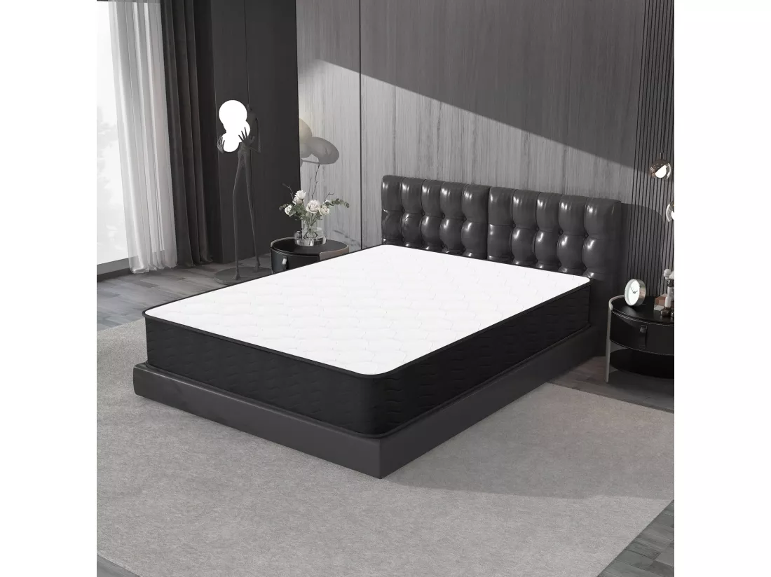 Matelas 90x190 cm à Ressort - Épaisseur 20cm - Matelas à Ressort avec Mousse de Mémoire de Forme - zones de confort adaptative