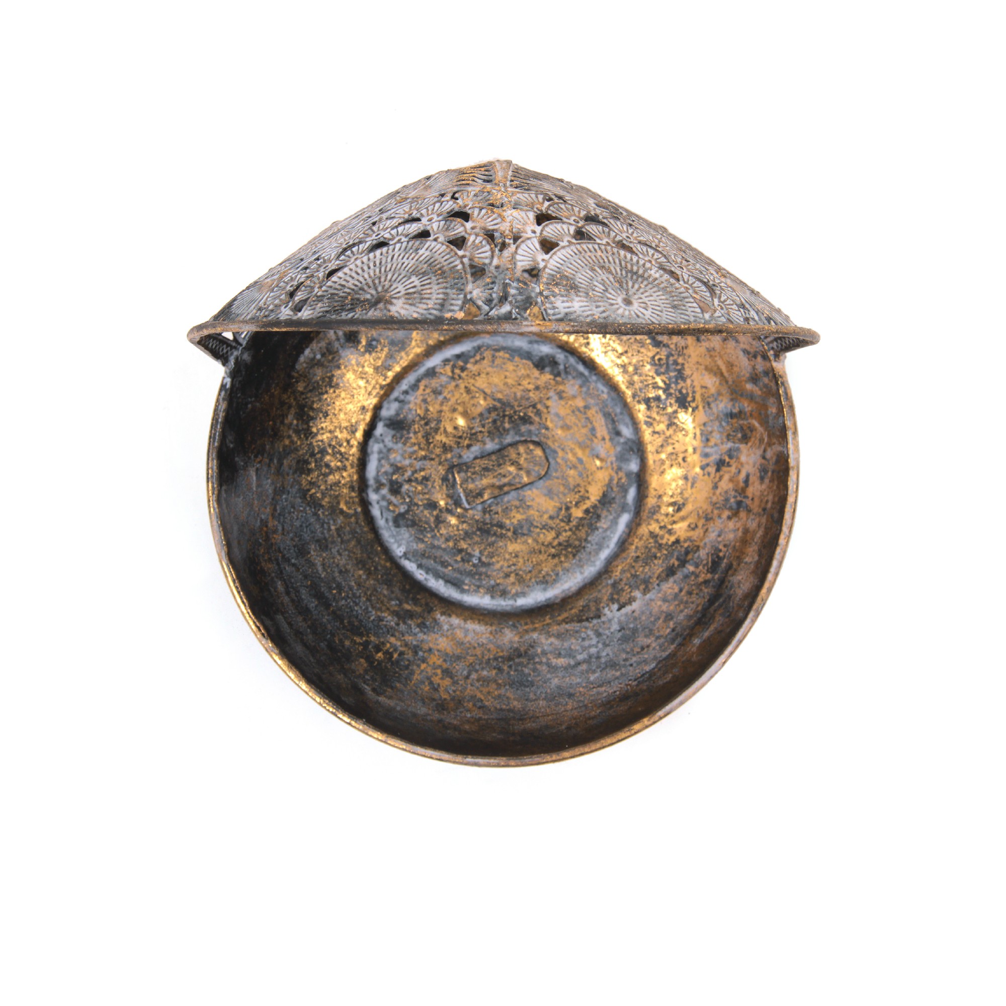 Laterne 'Cesnelle', antik gold, Ø 16 cm, H 16 cm von fischer's lagerhaus