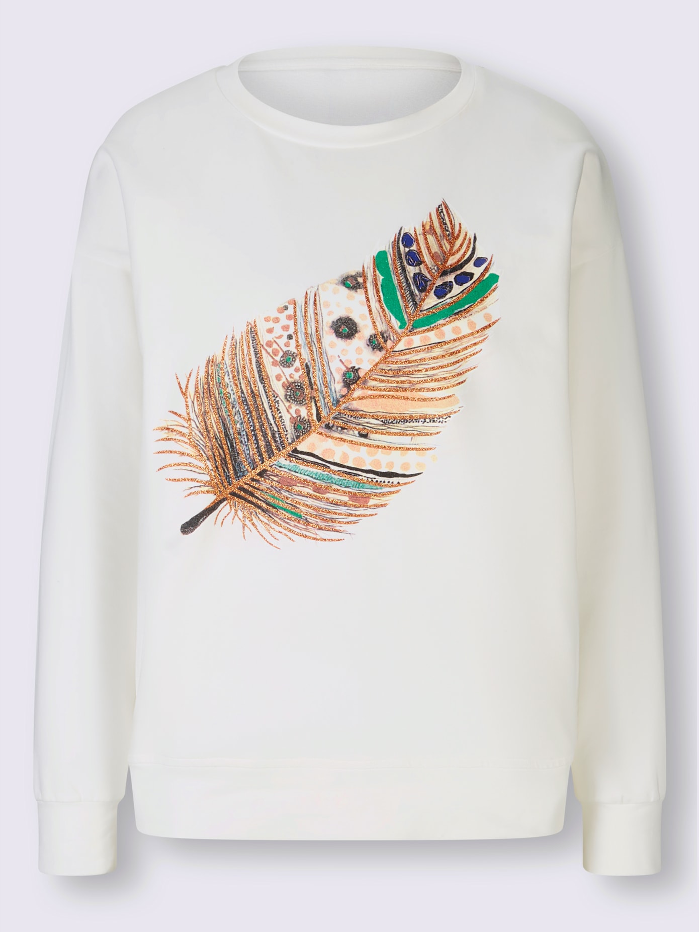 Sweat-shirt imprimé plumes
