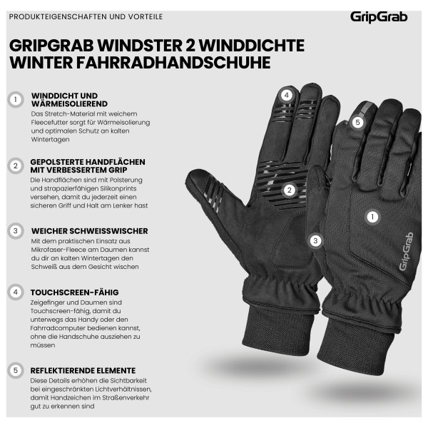 GripGrab - Windster 2 Windproof Winter Gloves - Gants