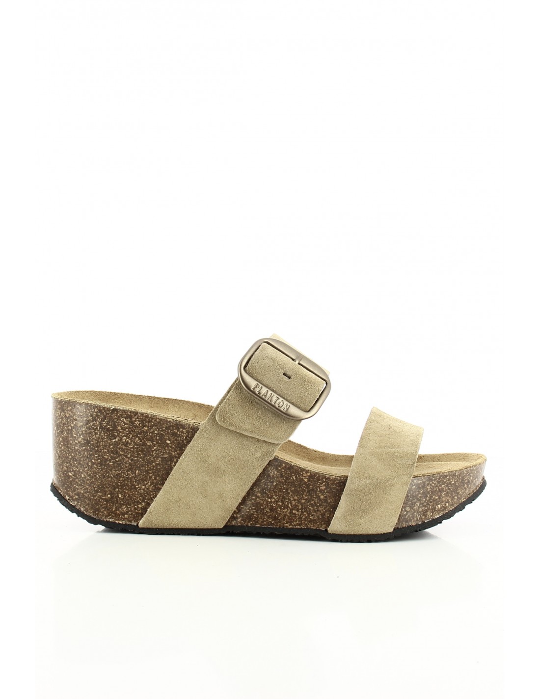 plakton Mules Compensées So Rock Cuir Beige