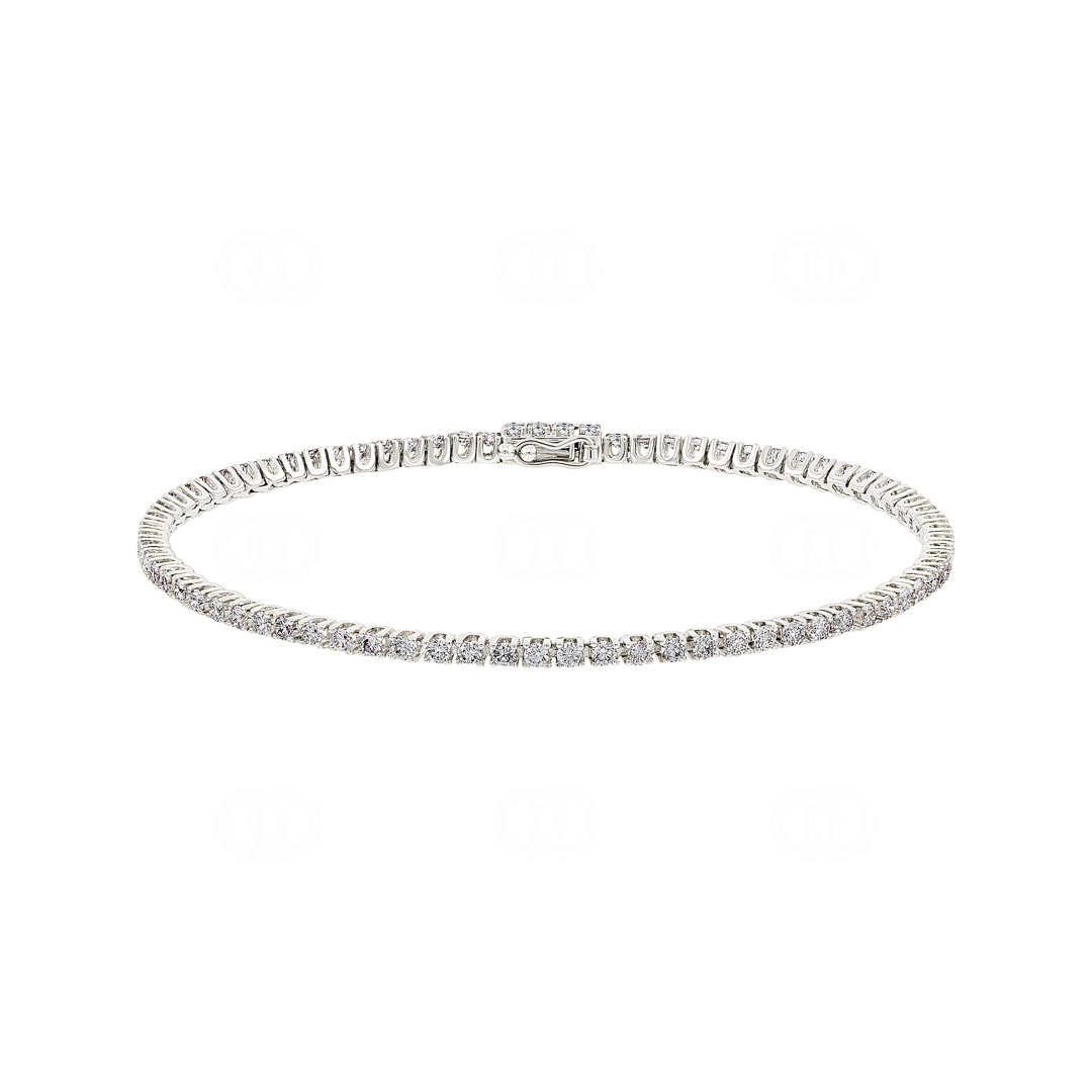 2.00 Karat Diamanten Tennisarmband 750/18 K Weissgold