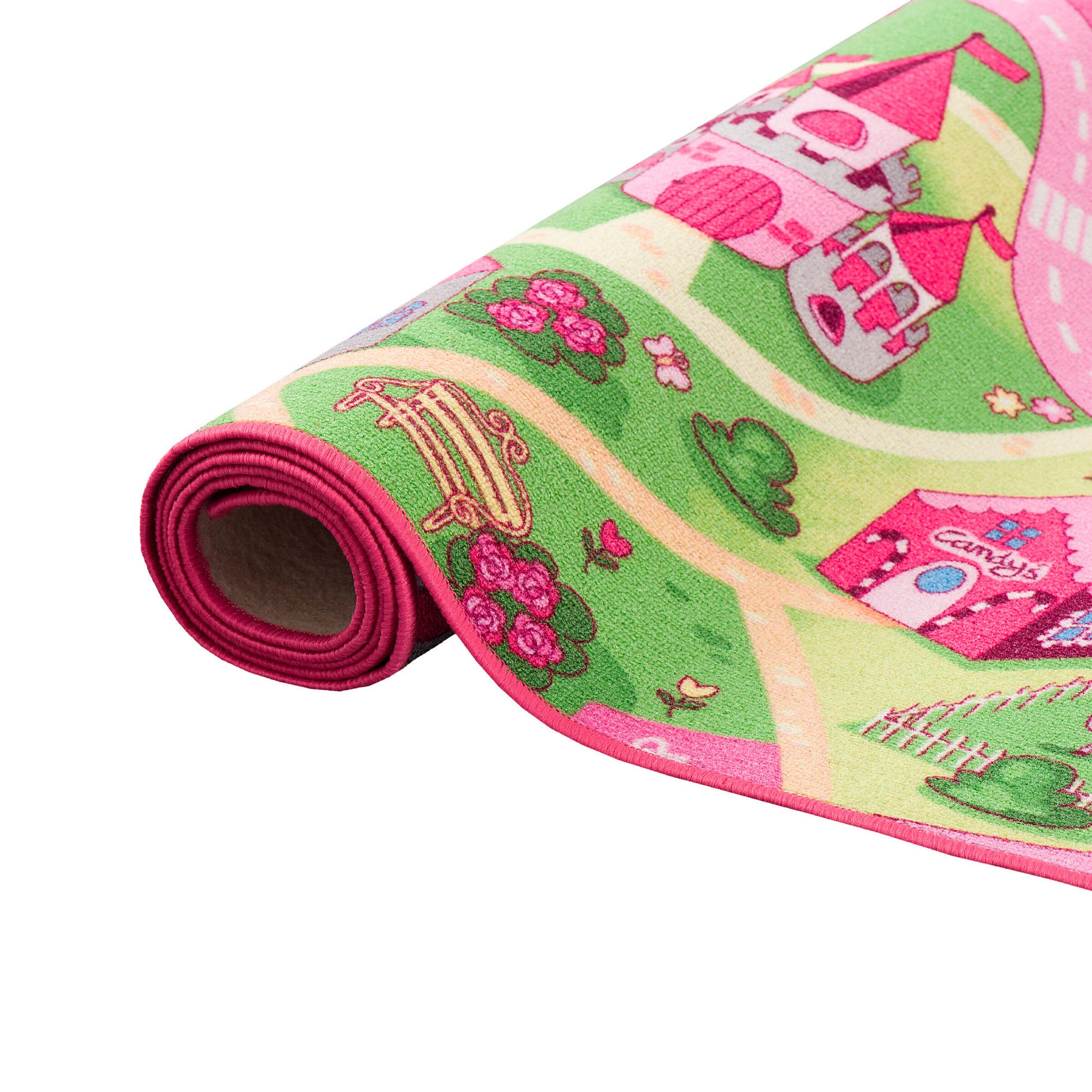 Snapstyle Kinder Spiel Teppich Girls Village Rosa
