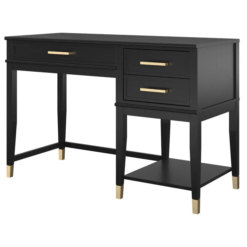 Westerleigh - Computerbureau met lifttop in zwart MDF