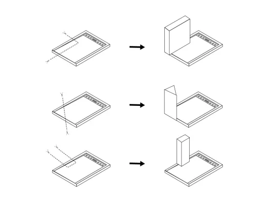 Receveur extra-plat à poser ou à encastrer découpable en résine SMC avec siphon - Gris - 140 x 90 cm - LYROSA