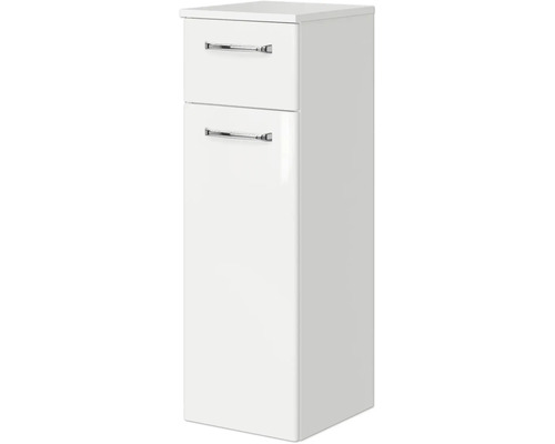 Pelipal Kumba badkamermeubelset (B x H x D 107 x 200 x 50 cm), glanzend witte fronten, 5-delige set inclusief witte mineraalstenen wastafel, badmeubel en wandkast (99.770125094)