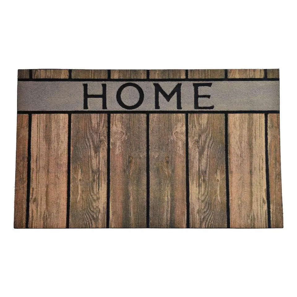 Luance Deurmat - met print - rubber - houtlook - 45 x 75 cm