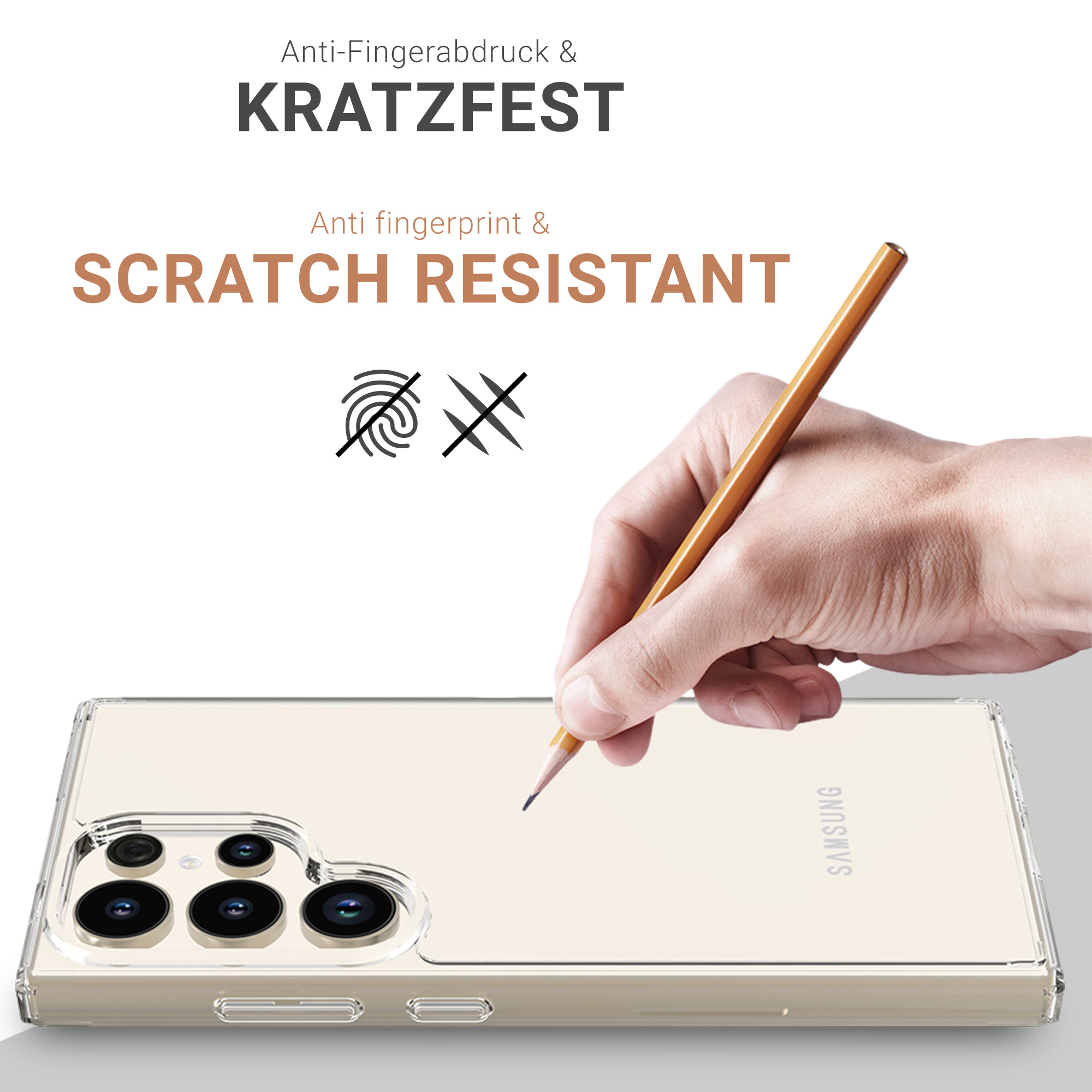 Samsung Galaxy S24 Ultra Hybrid Hülle TPU Bumper   Acryl Rückseite Pankow (11050) - Transparent