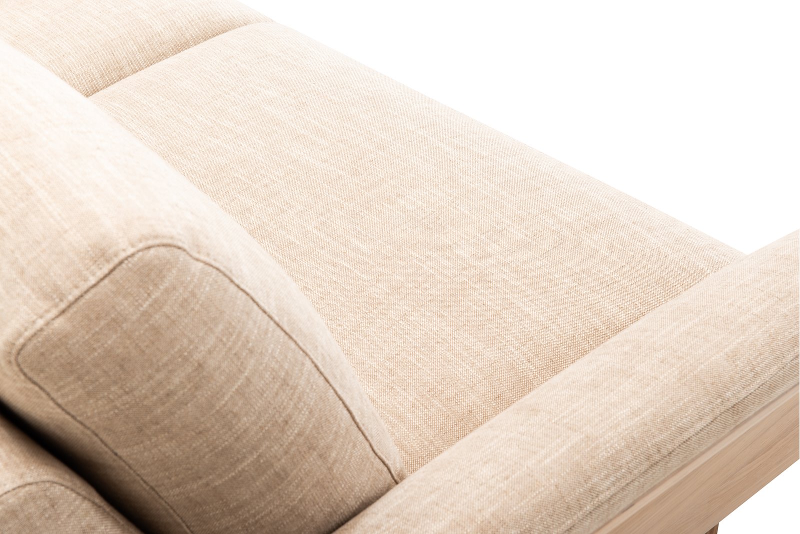 Alva 3-seter Tekstil Antwerp 9271 Beige. Duo seteputer, arm 1 0J1M hvitoljet eik ben