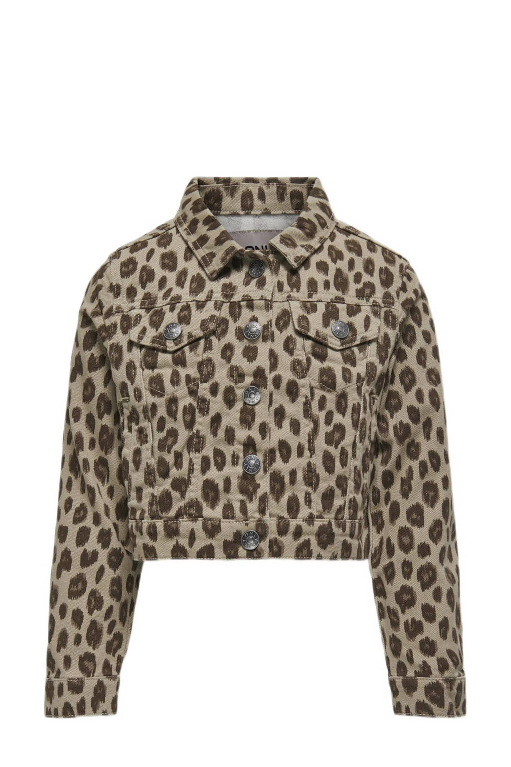 ONLY spijkerjas met panterprint beige/bruin/zwart