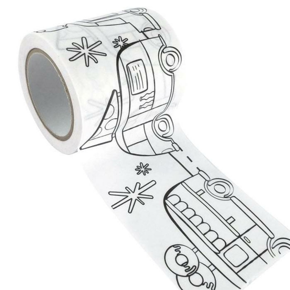 Masking tape large à colorier - camionnettes 4,6 cm x 5 m