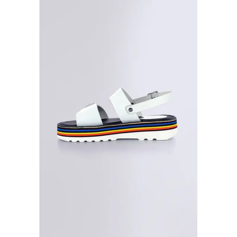 KICK HIGHLIGHT BLANC SEMELLE MULTICOLOR SANDALES Cuir Femme