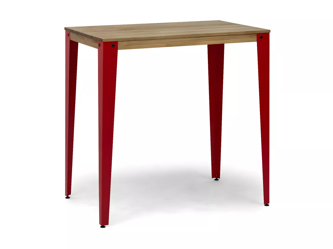 Table Mange debout Lunds 59x59x110cm Rouge-Vieilli. Box Furniture