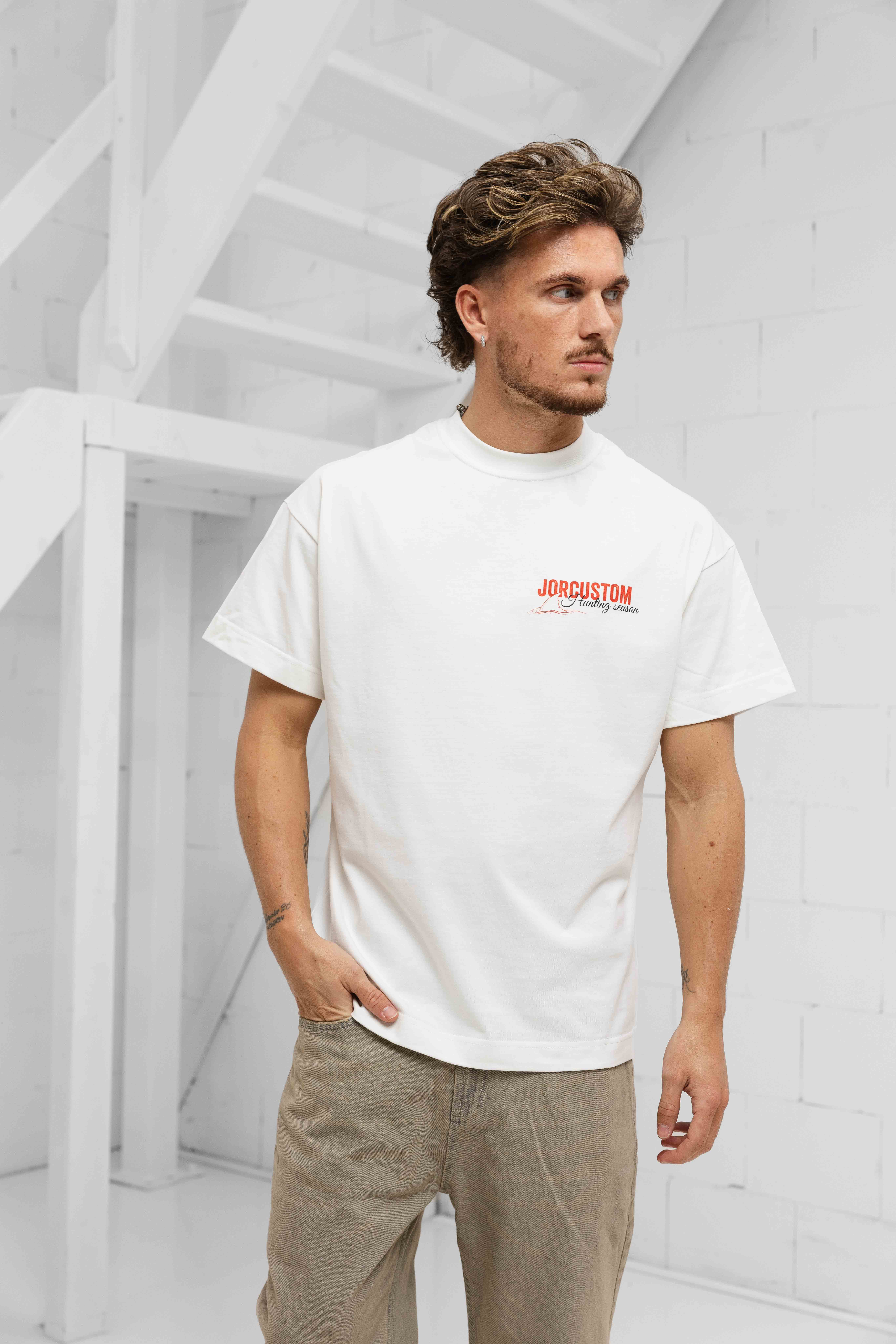 Jorcustom Hunting Season Loose Fit T-Shirt Heren Wit