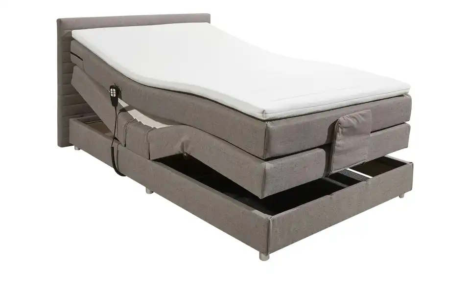 Boxspring-Motorbett Carmen Grau 120 cm