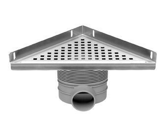 Easy Drain Delta Multi driehoek douchegoot 24cm m. zijuitloop 50mm RVS