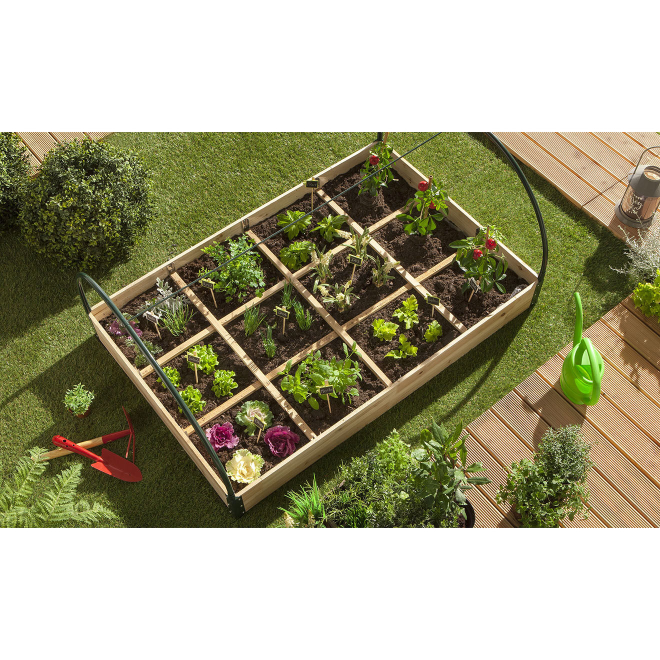 Pratik Garden Serre de potager 12 compartiments aroma marron - 115x80x54 cm