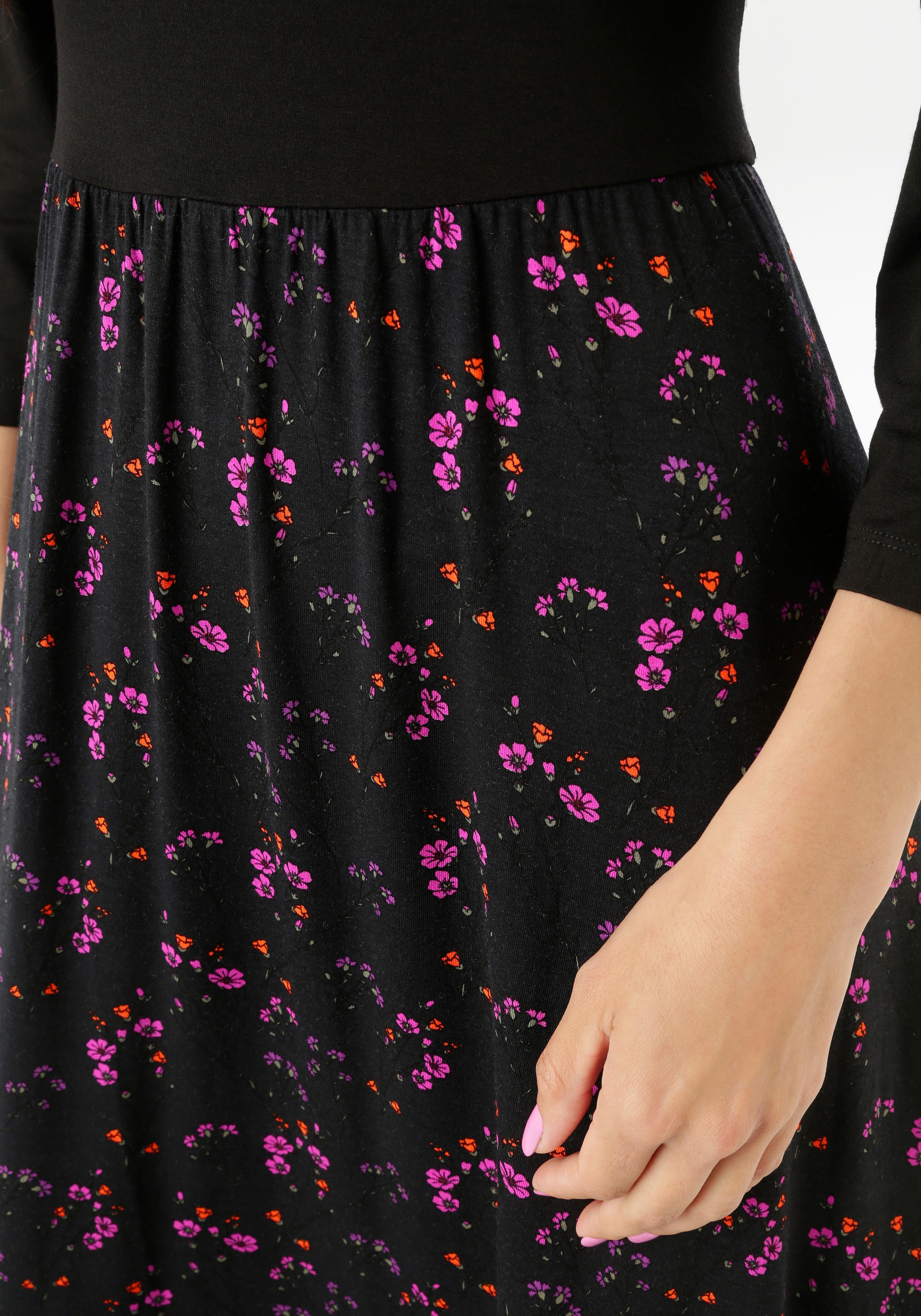 Aniston SELECTED Midikleid farbharmonischen, floralem Alloverdruck - NEUE KOLLEKTION