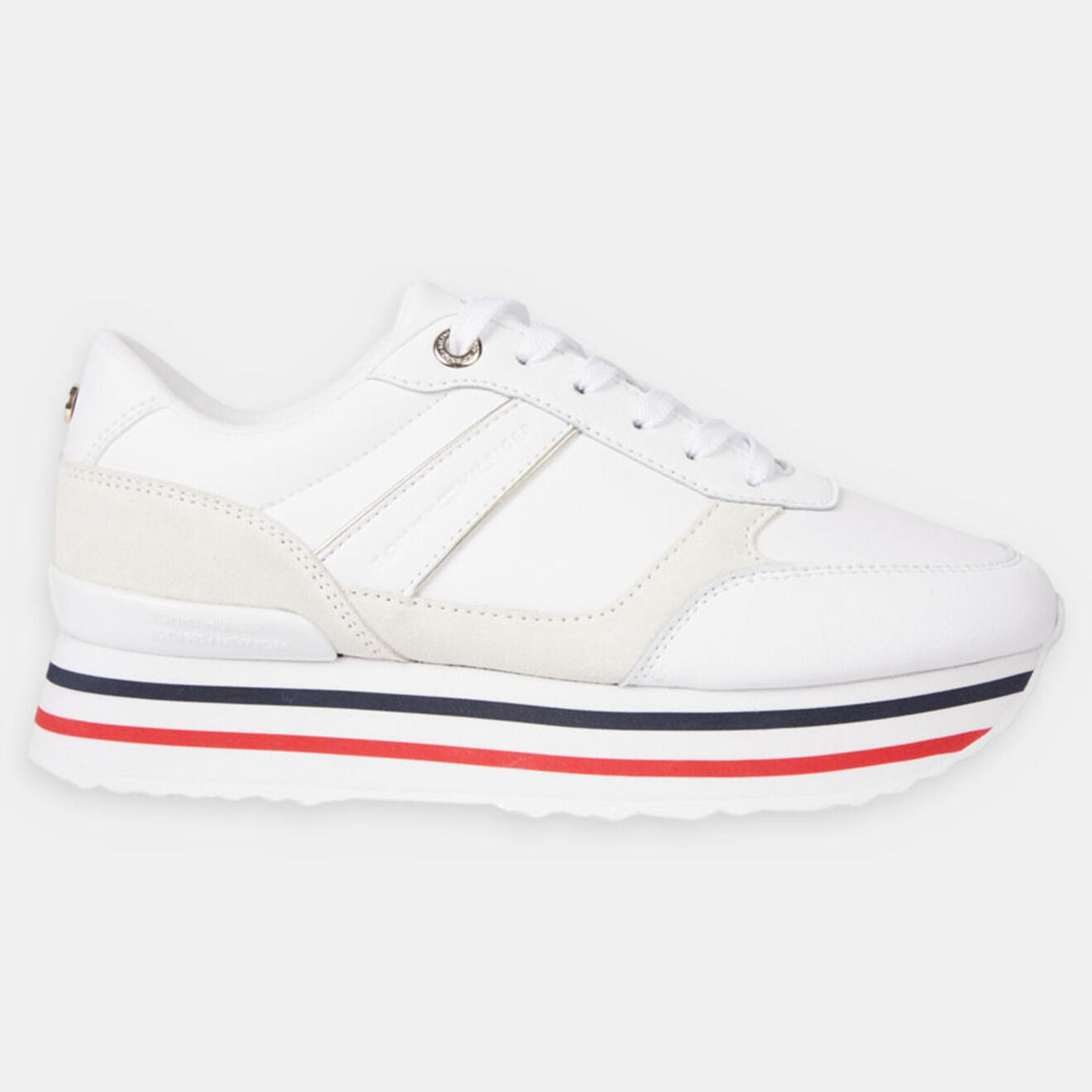 Tommy Hilfiger Baskets running en Cuir Plateforme rayures blanches