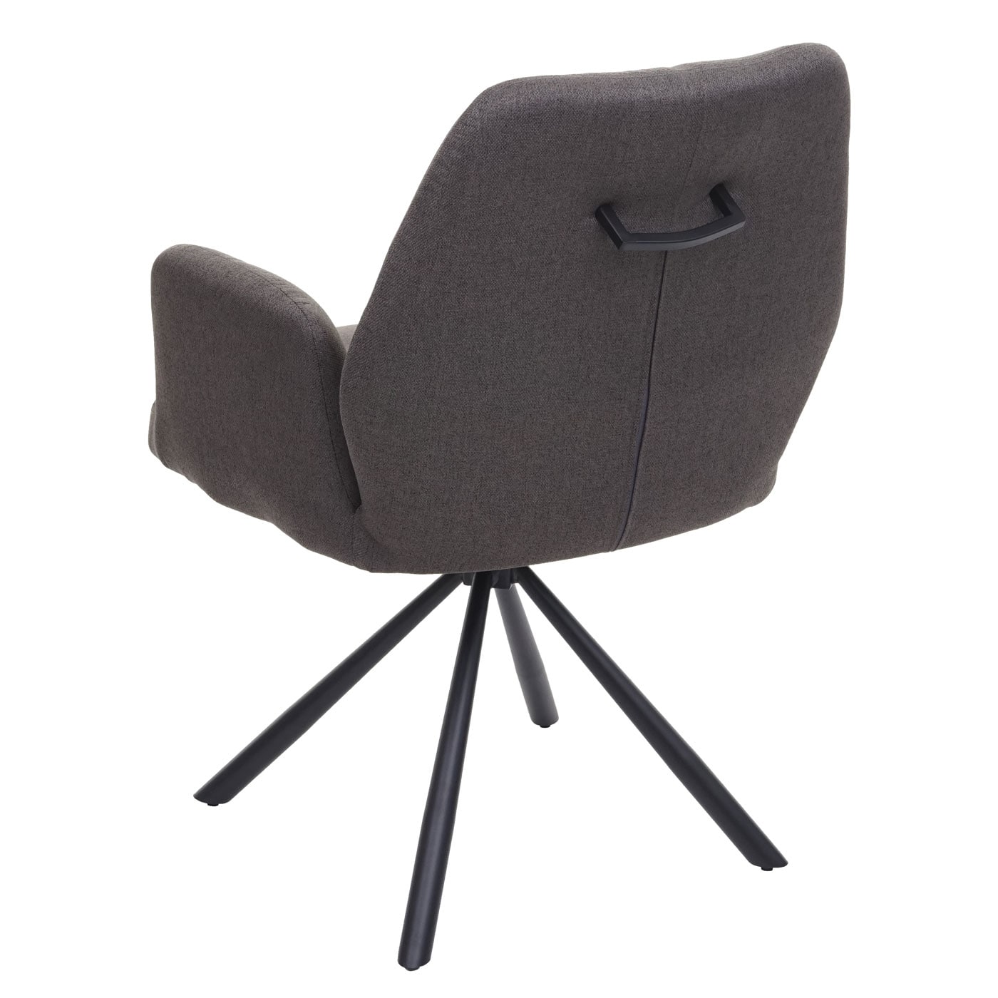 Esszimmerstuhl MCW-H71, Küchenstuhl Lehnstuhl Stuhl, drehbar Auto-Position Stoff/Textil Stahl ~ grau-braun