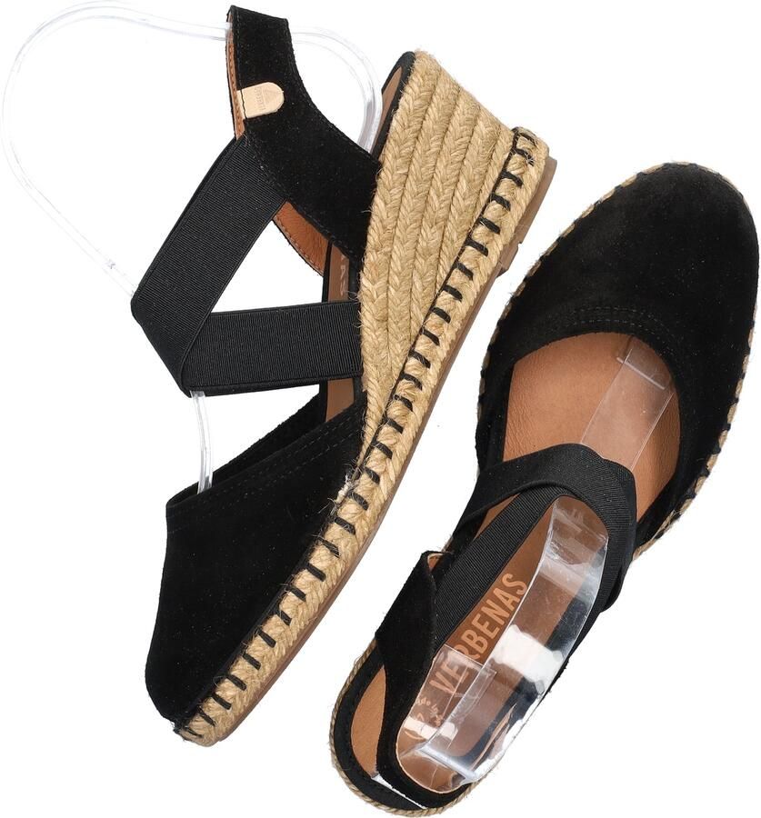 Verbenas Mila Serraje suède espadrilles zwart