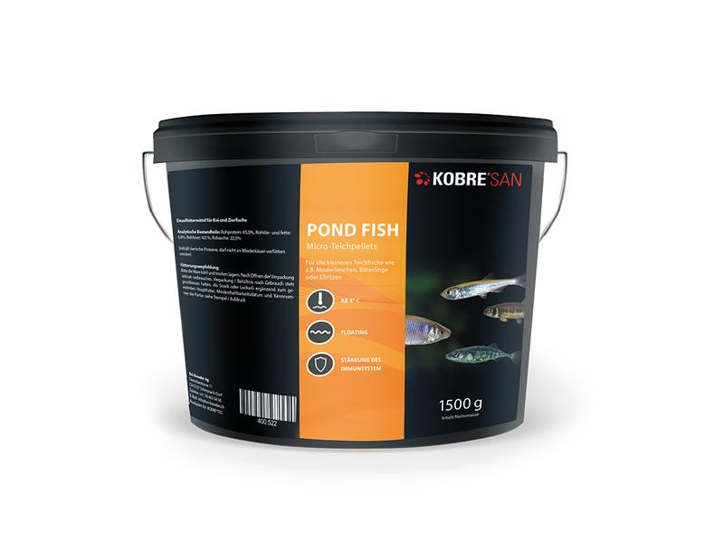 Kobre®San Fischfutter Pond Fish Micro Teichpellets, 1.5 mm, Einzelfuttermittel für alle kleineren Teichfische