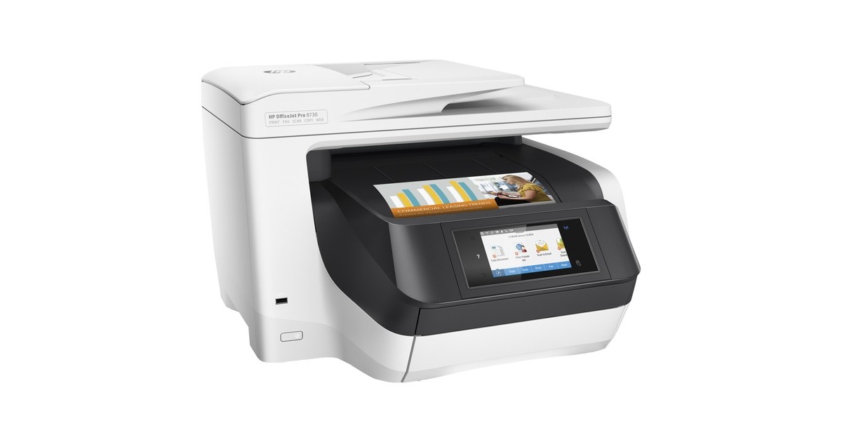 HPOfficeJet Pro 8730 All-in-One printer (D9L20A)  (Wit, Scannen, Kopiëren, Faxen, LAN, Wi-Fi)