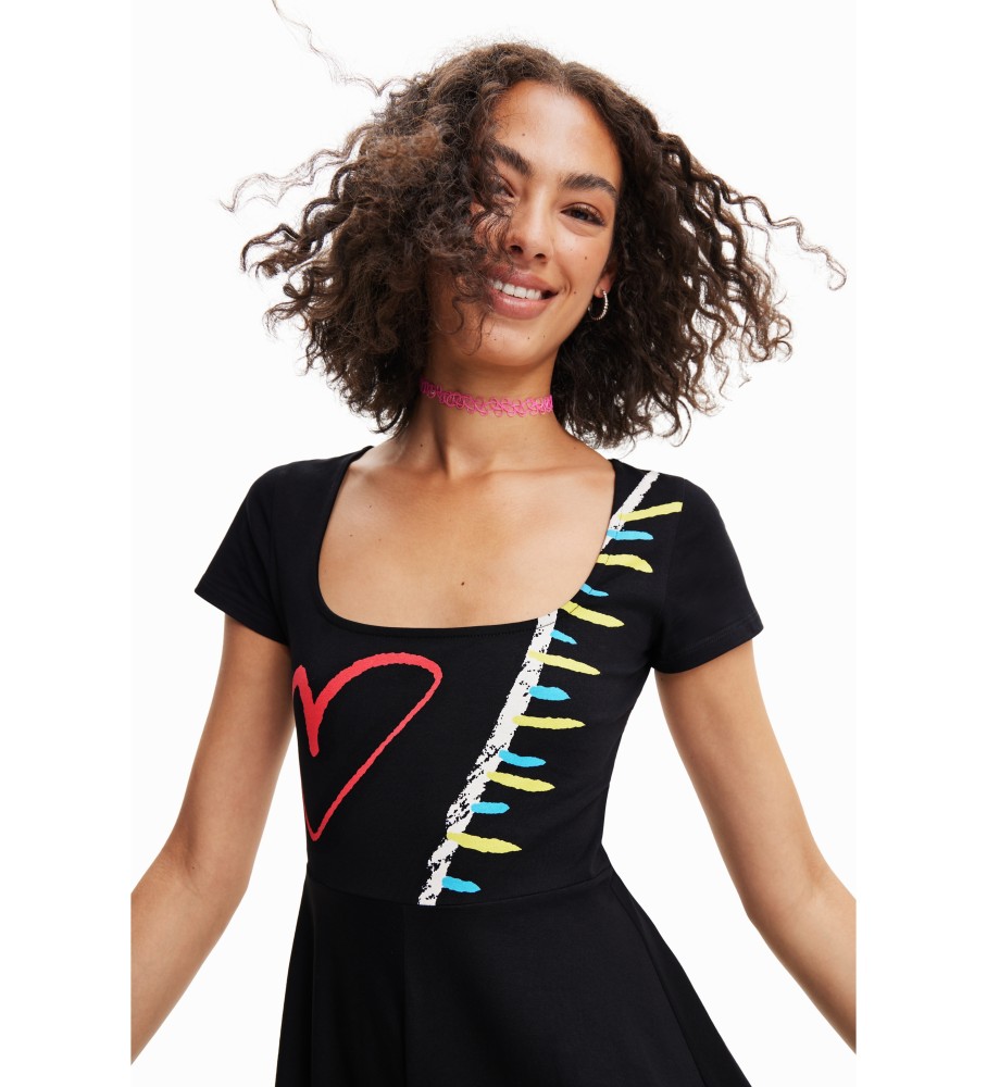 Vestido preto de malha Desigual Arty