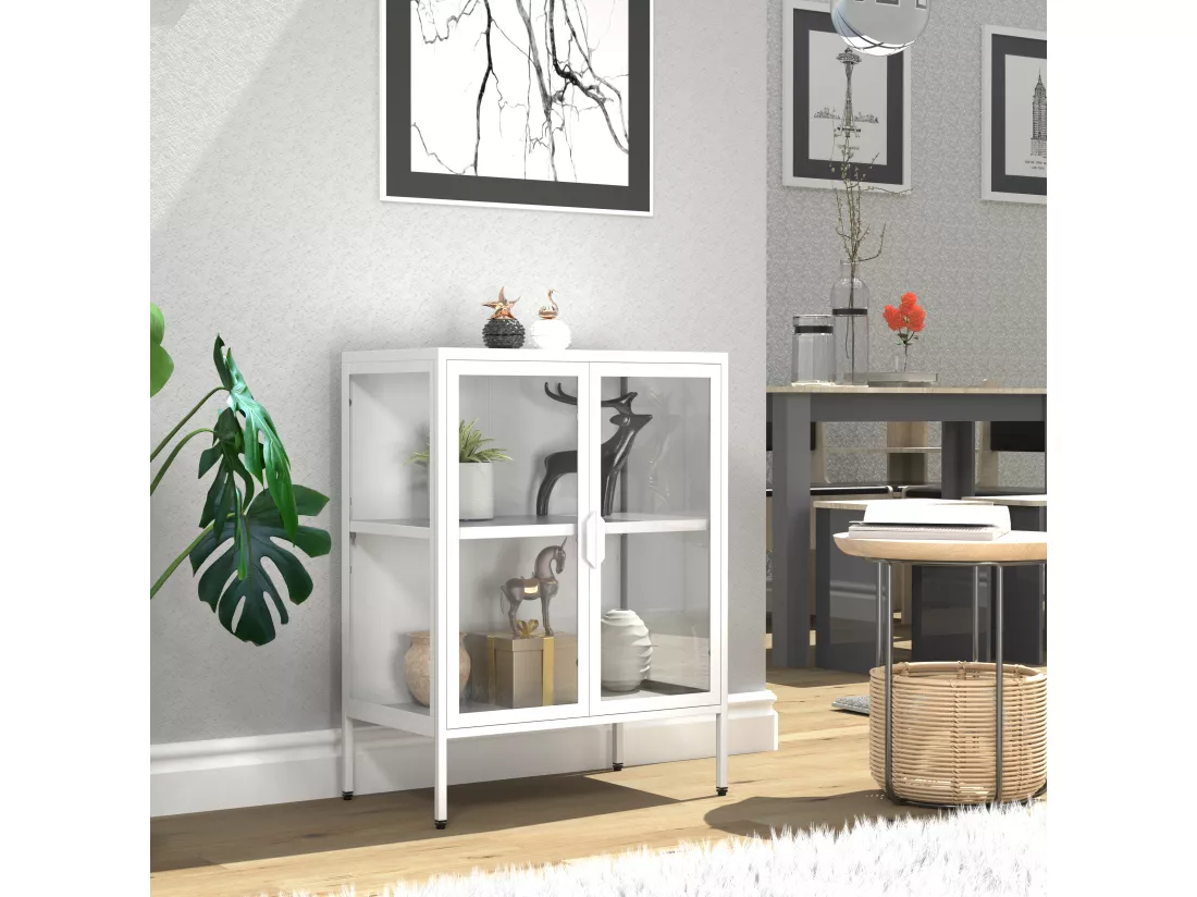 Acier Vitrine verre Vitrine Floka S