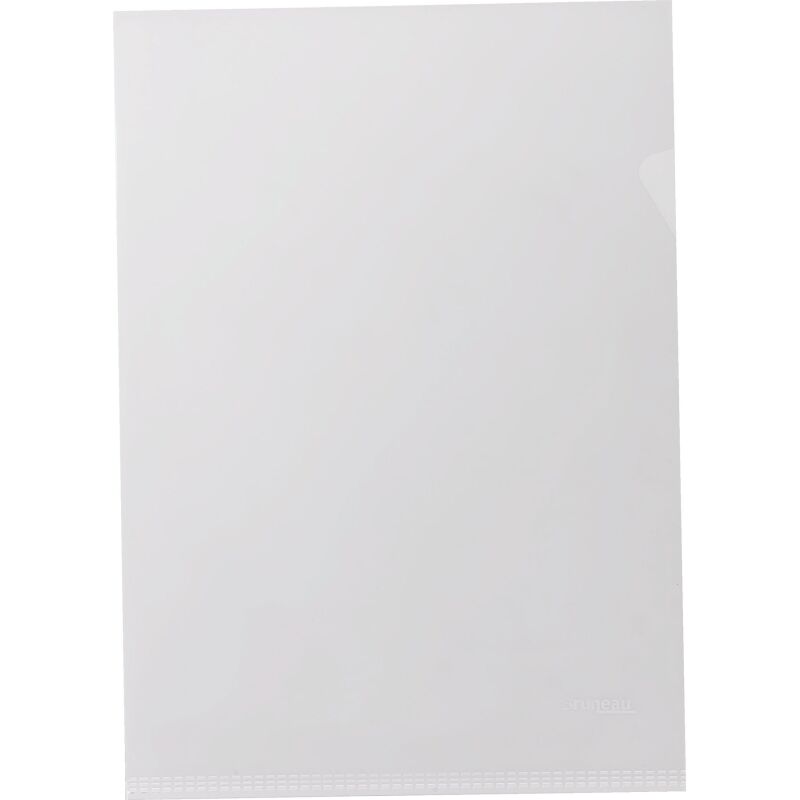 Chemise coin plastique Bruneau A4 PVC 20/100e transparente couleur - Paquet de 100