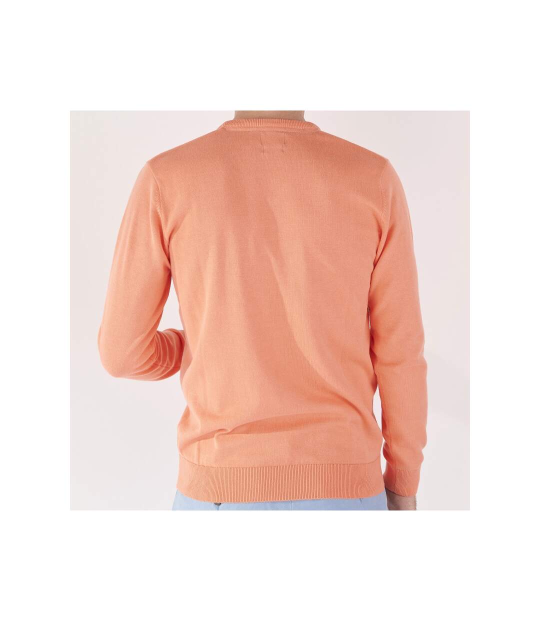 Pull uni jersey col v