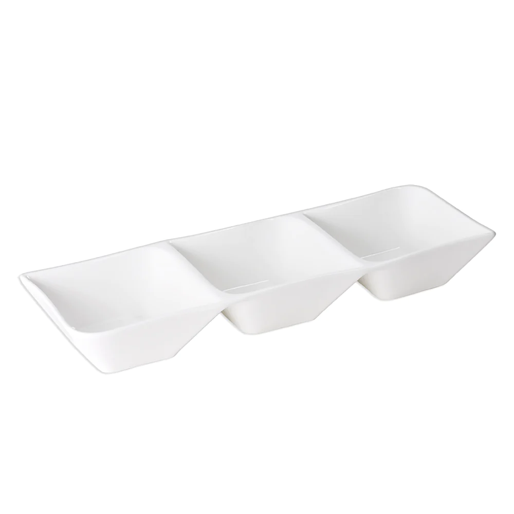 Plat hors d'œuvre Melody 3 compartiments 32x10,5 cm Table passion