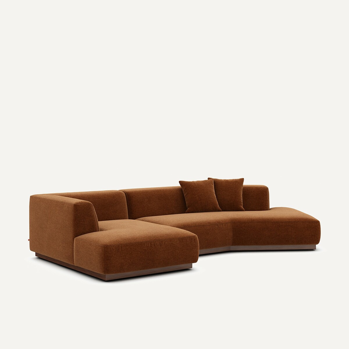 AM.PM<br>Sofá de canto aberto em veludo chenille, Jacopo