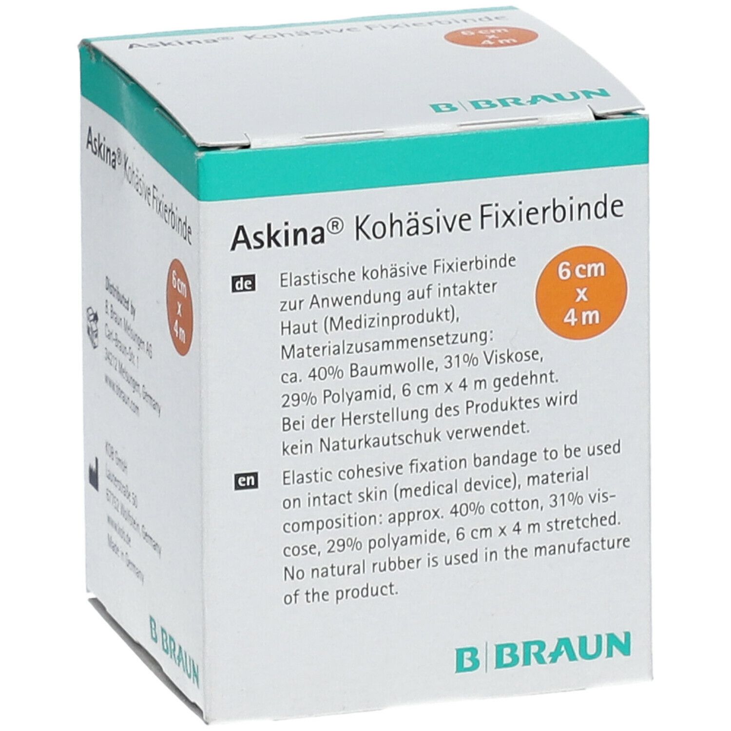 Askina® kohäsive Fixierbinde latexfrei 6 cm x 4 m