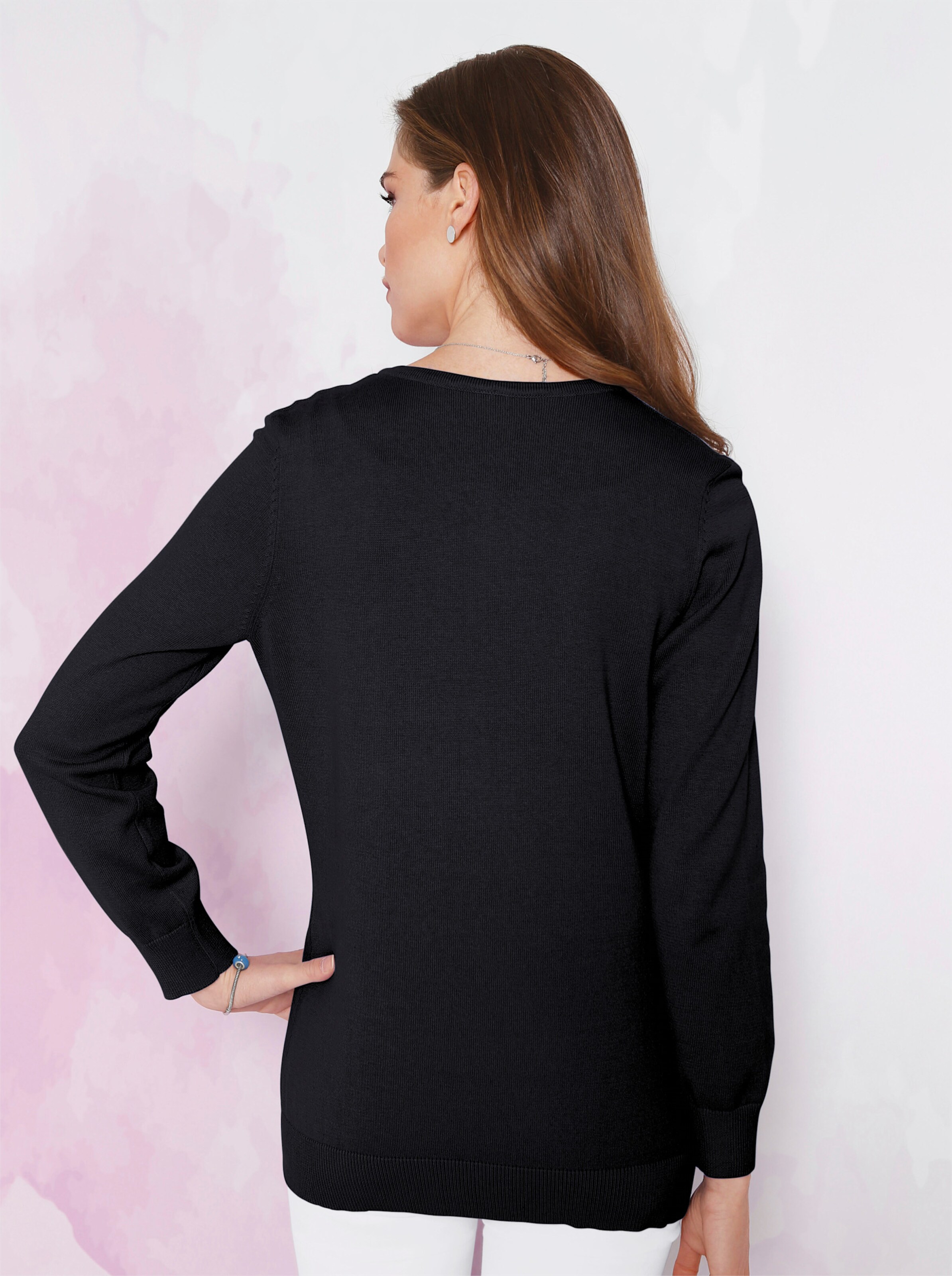 Strickjacke mit farblich abgestimmter Knopfleiste
